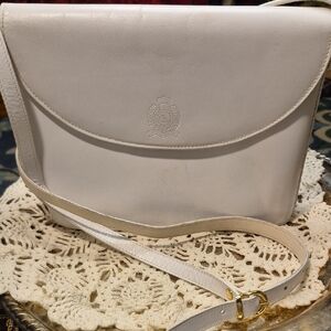 Vintage Mateus White Leather Crossbody Bag